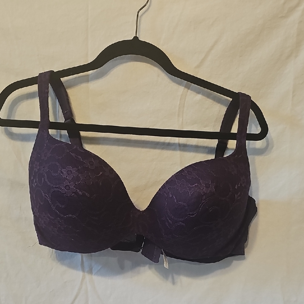 Cacique Deep Purple Lace Bra, 42D Push Up Bra